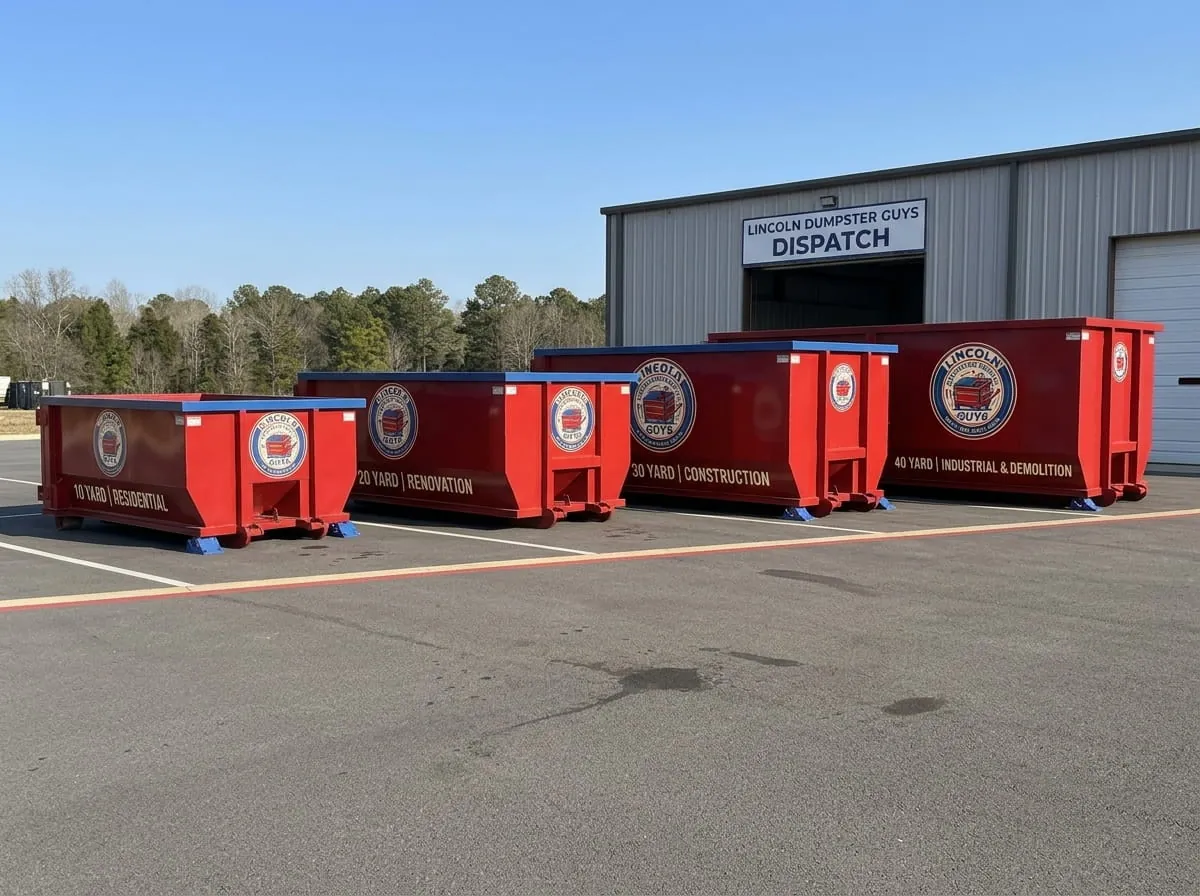 Range of dumpster sizes from Lincoln Dumpster Rental Guys in Lincoln, NE